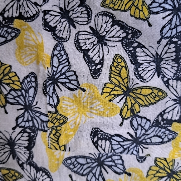 CHARTER CLUB Linen luxury BUTTERFLY blouse shirt long sleeve top Petite XL - Picture 6 of 6